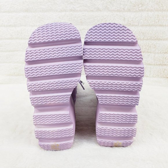 Lilac F Suede Platform Wedge Ankle Boots Shaker Vibe Stomper - Picture 4 of 10